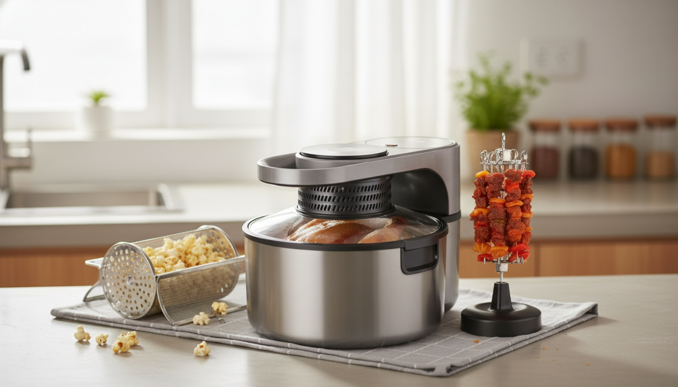 8L Air Fryer Oven Combo with BBQ Rack: Crisp & Bake