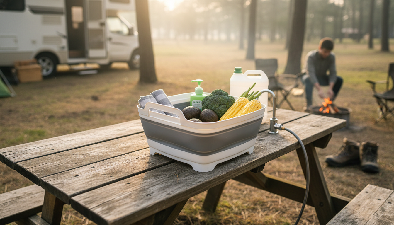 Foldable Square Wash Basin for Kitchen, Camp & RV Use