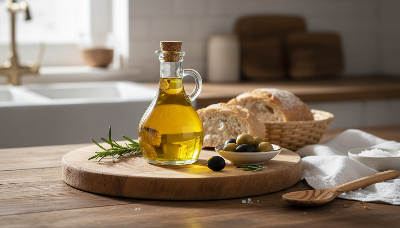Glass Olive Oil Dispenser with Cork Lid: Eco Upgrade