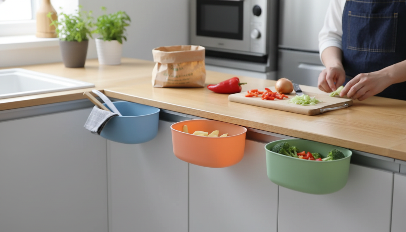 Hanging Kitchen Waste Bin: Space-Saving Scrap Solution