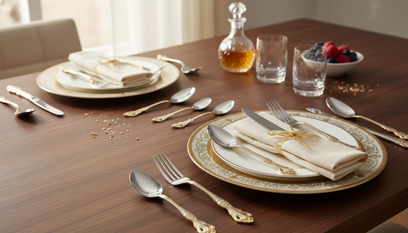 Two-Tone Luxury Stainless Steel Cutlery Set Guide