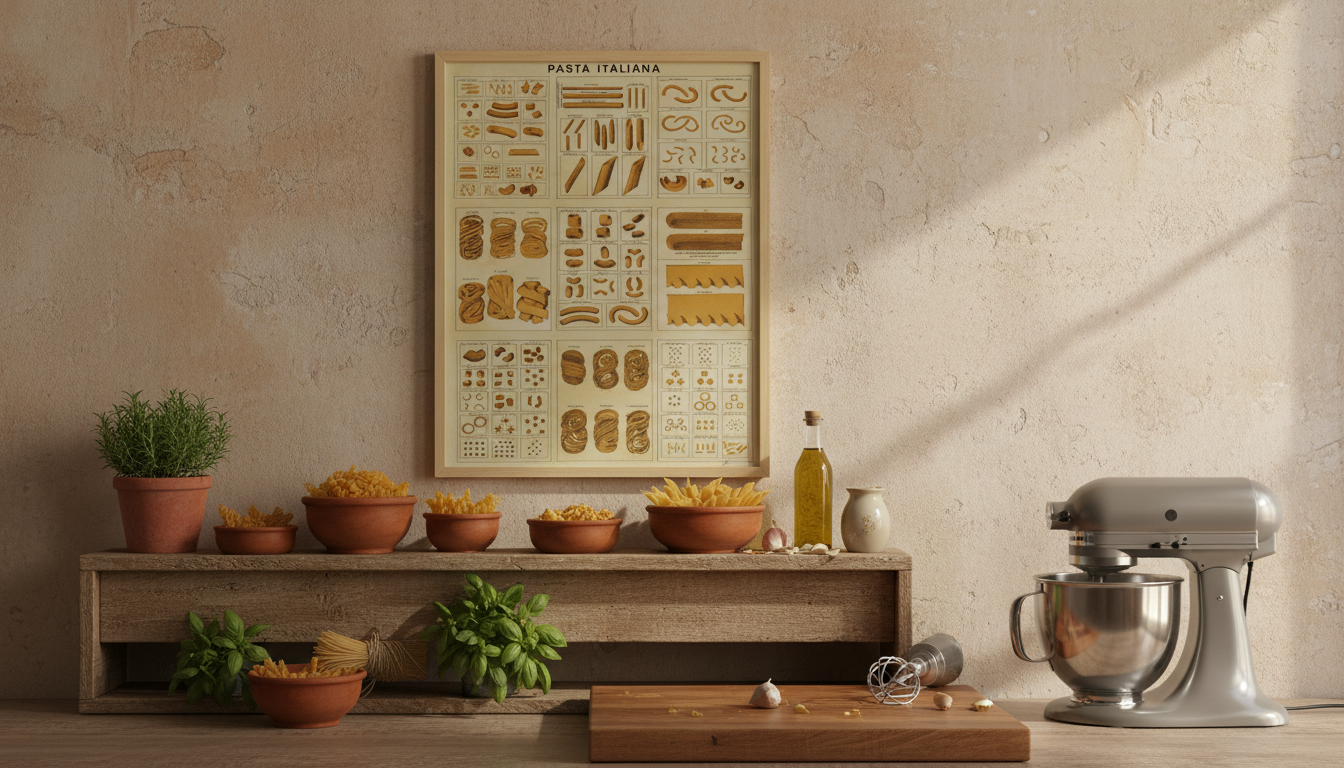 Vintage Pasta Canvas for Cozy Italian Kitchen Decor